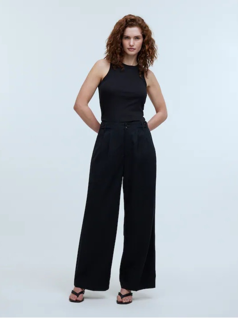 Madewell Black Wide-Leg Trousers